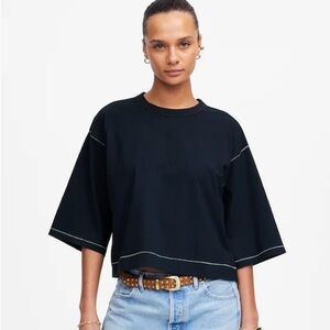 Madewell NWT Wide Sleeve Boxy Tee Size XS in Dark Navy